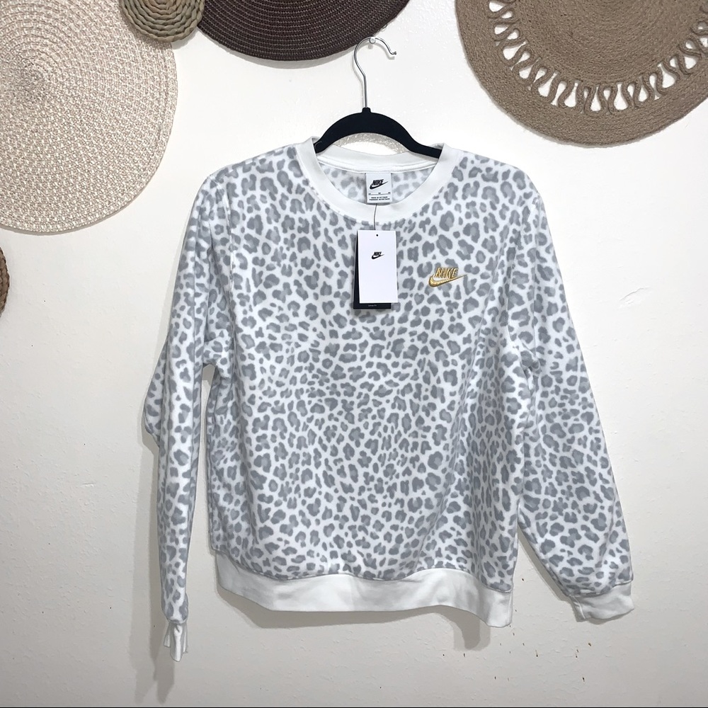 NIKE Leopard Fleece Sweatshirt